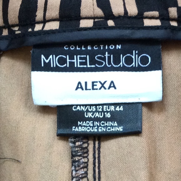 Ladies Pants | Stretch | Size 12 Plus | Caramel & Black | Michel Studio - Picture 8 of 13